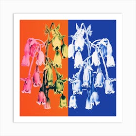 Andy Warhol Style Pop Art Flowers Bluebell 2 Square Art Print