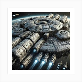 Celestial Bastion Defensive Fortress Ship Art Print