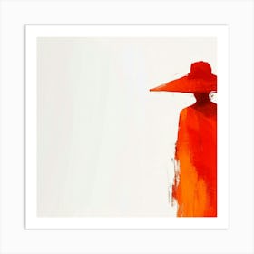 Chinese Woman In Red Hat Art Print