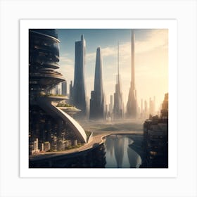 Futuristic Cityscape Art Print