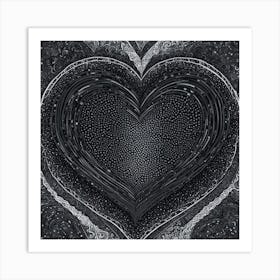 Heart Of Black And White Art Print