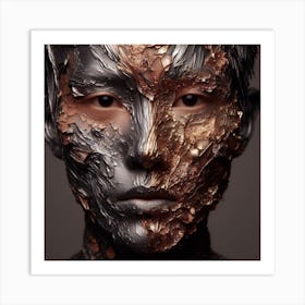 Chinese Woman With Gold Face Paint Art Print