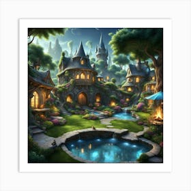 Fairytale Village Art Print