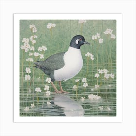 Ohara Koson Inspired Bird Painting Coot 3 Square Art Print