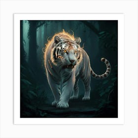 White Tiger Art Print