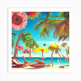 Beach Illustration Art Print