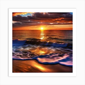 Sunset On The Beach 526 Art Print