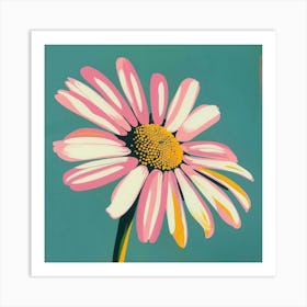 Daisy 2 Square Flower Illustration Art Print