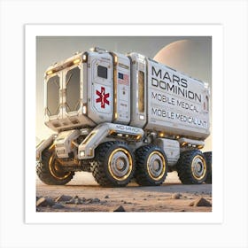 Mars Dominion Mobile Medical Unit Radiant White Art Print