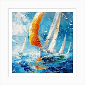 Sailboats Art Print