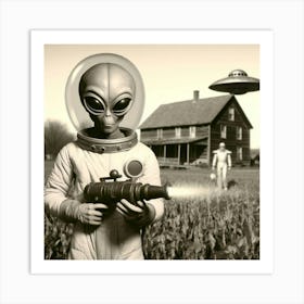 Aliens In The Field 1 Art Print