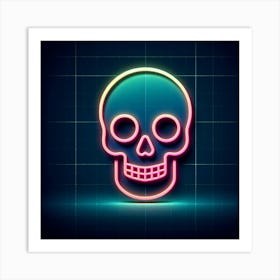 Neon Skull 1 Art Print