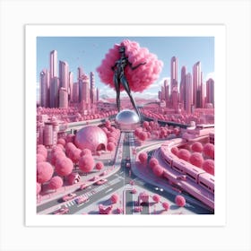 Pink City 1 Art Print