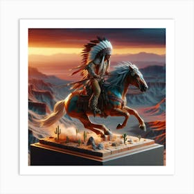 Warrior Horseback Art Print