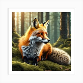 Red Fox In The Forest 68 Art Print