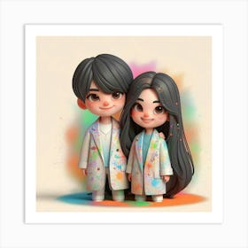 Boy And A Girl Art Print