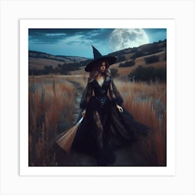Witch In A Field Art Print