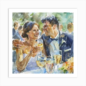 Watercolor Wedding Reception Toast 1718374453 4 Art Print