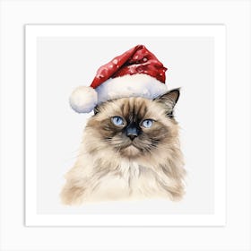 Santa Cat 3 Art Print