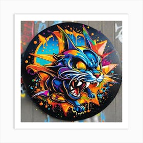 Cat On The Wall Art Print