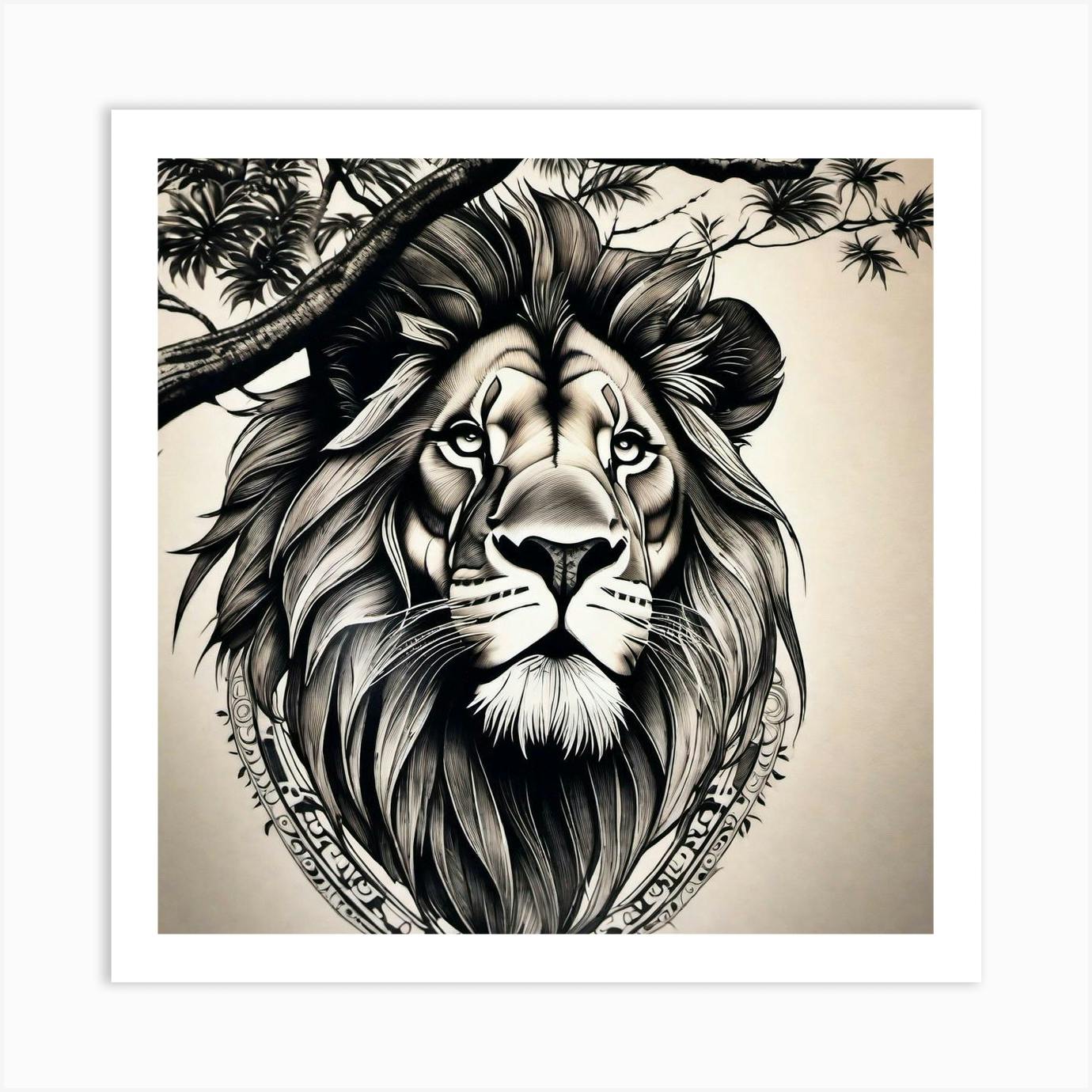 Lion Tattoo Drawing Stock Illustration - Download Image Now - Animal Head,  Lion - Feline, Abstract - iStock