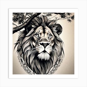 Lion Tattoo Design Art Print