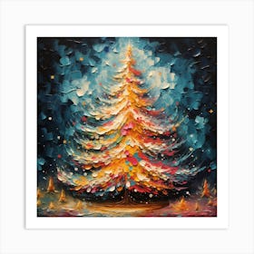 Ghibli Gaze at Christmas Glow Art Print