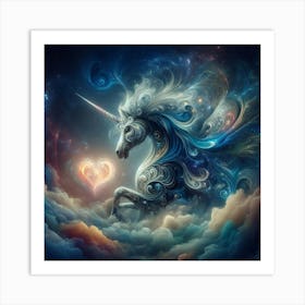 Unicorn With Heart Art Print