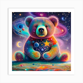 Teddy Bear In Space 14 Art Print