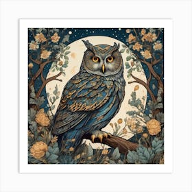 william morris Owl In The Moonlight print Art Print