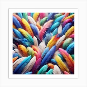 Colorful feathers 4 Art Print