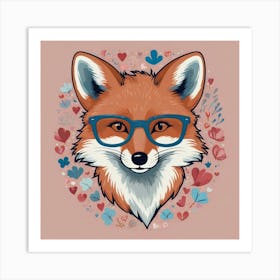 Fox With Glasses Art Print