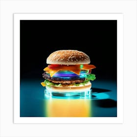 Burger With Lights Art Print