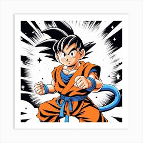 Kid Goku Painting (2) Art Print