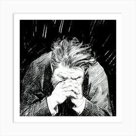 Man In The Rain Art Print