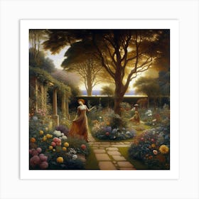 Garden At Dusk Art Print