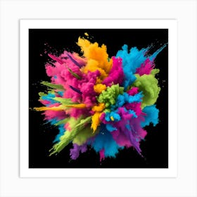 Colorful Powder Explosion Art Print