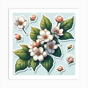 White flowers 3 Art Print