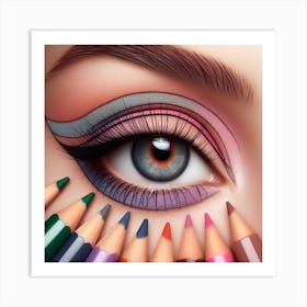 Eye With Colored Pencils Art Print