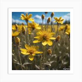 Yellow Wildflowers 1 Art Print