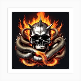 Skull And Snake Art Print