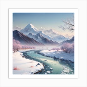 Snowy Mountains Art Print