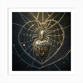 Heart In A Web Art Print