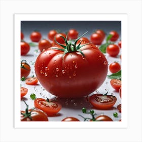 Tomatoes With Water Droplets Art Print