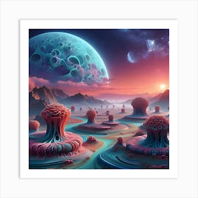 A Surreal Alien Landscape On Another Planet 2 Art Print