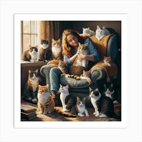 Cat Lovers Art Print