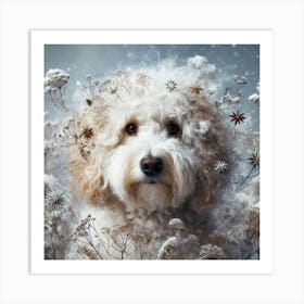 Poodle In The Snow Art Print