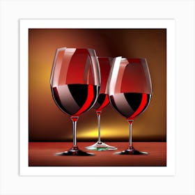 Red Wine Glasses 2 Art Print