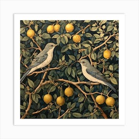 Birds In A Lemon Tree Art Art Print