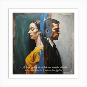 Wall art Man And A Woman separation Art Print